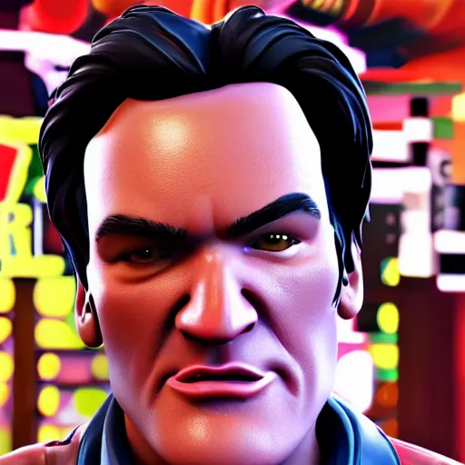 Image similar to a detailed portrait of quentin tarantino in fortnite, unreal engine 5 rendered, incredibly highly detailed and realistic, 8 k, sharp focus, studio quality