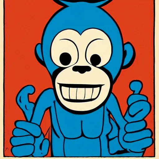 Prompt: cute monkey by Jamie Hewlet