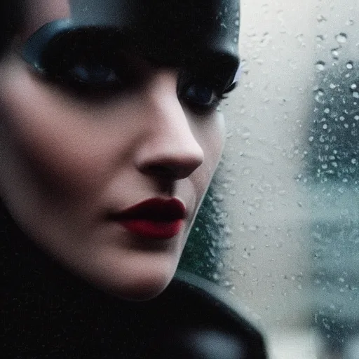 Prompt: cinestill 5 0 d candid photographic portrait by david lynch of a retro - futurist android, closeup, modern cyberpunk moody emotional cinematic, pouring rain menacing lights shadows, 8 k, hd, high resolution, 3 5 mm, f / 3 2, ultra realistic faces, ex machina, blur, unframed