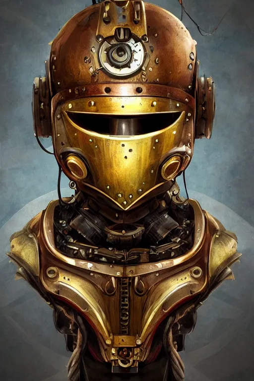 Image similar to steampunk helmet fantasy art mask robot ninja stylized digital illustration sharp focus, elegant intricate digital painting artstation concept art global illumination ray tracing advanced technology chaykin howard and campionpascale and cooke darwyn and davis jack