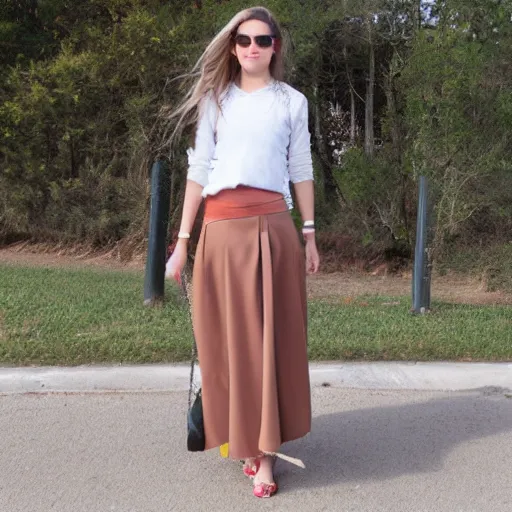 Prompt: wind blown skirt pants