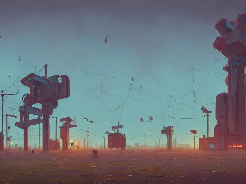 Image similar to an original art from Simon Stalenhag.