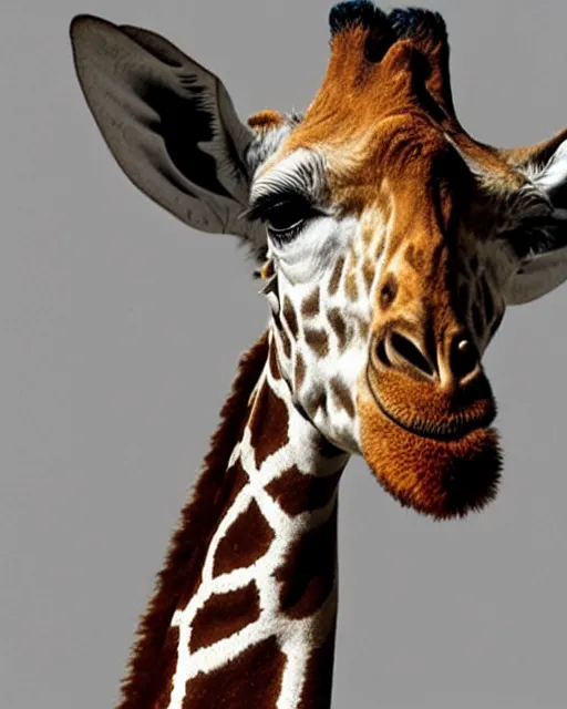 Image similar to a photo of a giraffe with jeff goldblum's face