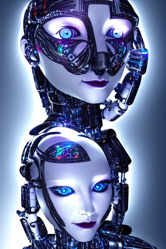 Image similar to detailed photo of the half - cybernetic robo catgirl with human face, symmetry, awesome exposition, very detailed, highly accurate, intricate, professional lighting diffracted lightrays, 8 k, sense of awe, science fashion magazine cover