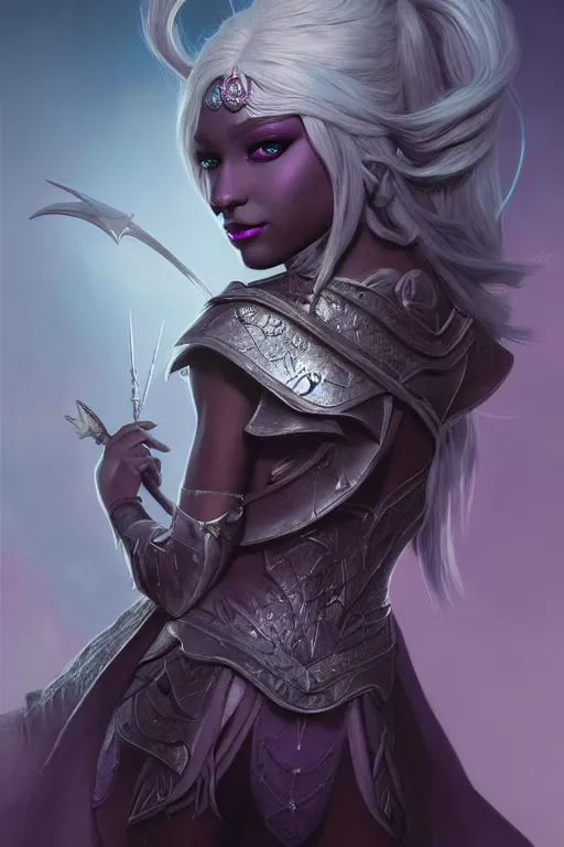 Image similar to drow princess, highly detailed, d & d, fantasy, highly detailed, digital painting, trending on artstation, concept art, sharp focus, illustration, global illumination, ray tracing, realistic shaded, art by artgerm and greg rutkowski and thomas cole and wayne barlowe