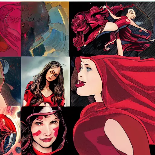 scarlet witch comic, illustrated by jason aaron,, Stable Diffusion