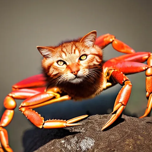 Image similar to a crab - cat - hybrid, animal photography