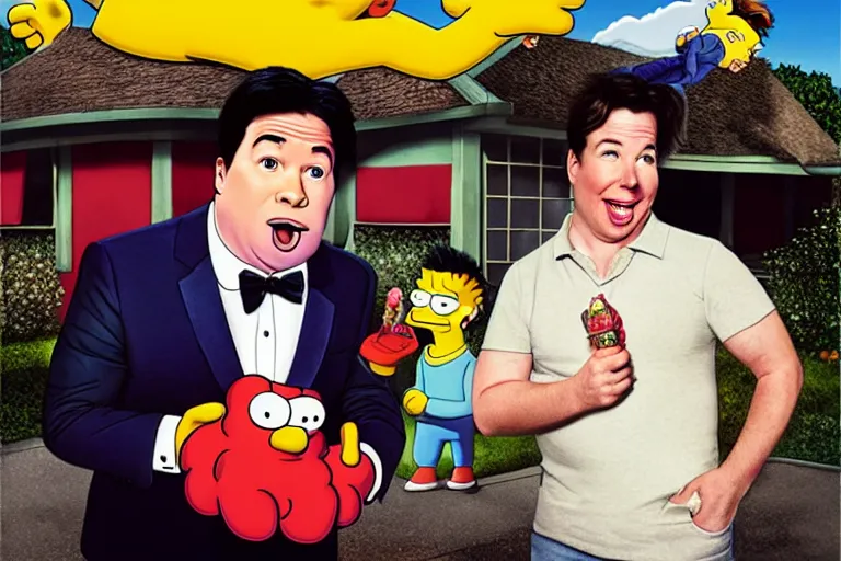 Prompt: michael mcintyre in the the simpsons. by david lachapelle