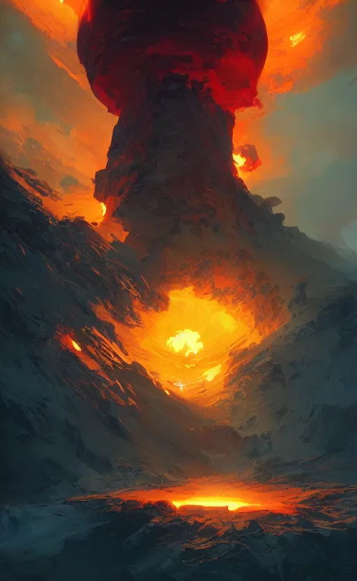 Prompt: a beautiful artwork illustration, a dark hole radiating fiery rays, high contrast, high saturation, by Greg Rutkowski and Jesper Ejsing and Raymond Swanland, featured on artstation, wide angle, vertical orientation