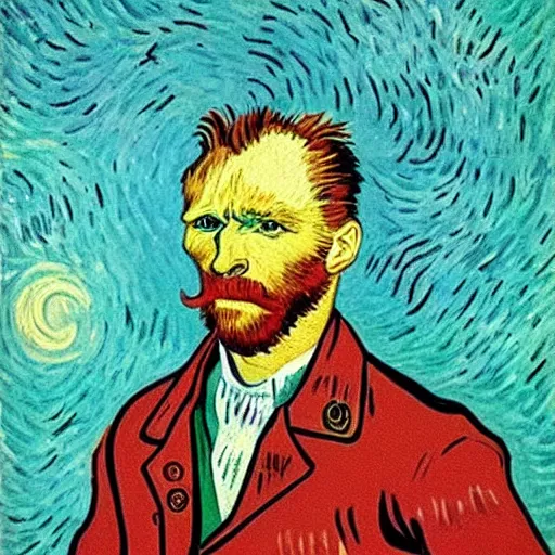 Prompt: communist wolf, van gogh