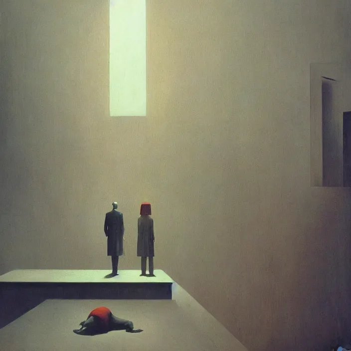 Image similar to government, science fiction, Edward Hopper and James Gilleard, Zdzislaw Beksinski, highly detailed