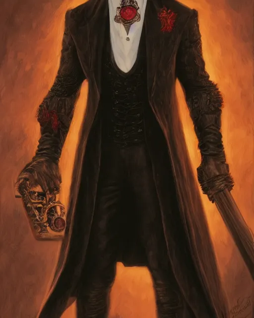 Image similar to nicolas cage as dracula, highly detailed, centered, artstation, concept art, smooth, sharp focus, illustration, bokeh art by artgerm and donato giancola and joseph christian leyendecker