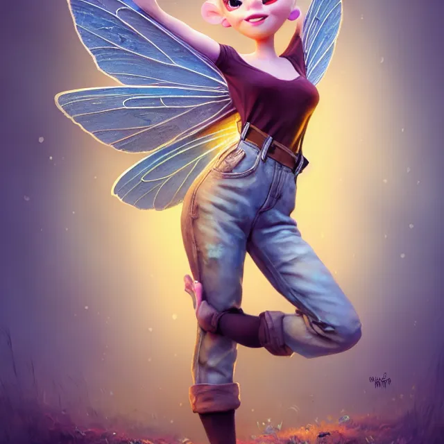 Image similar to full body pose, beautiful adult fairy, pixar, short white hair shaved sides, dirty, grungy, grunge, long sleeve, painted overalls, stacks of giant books, highly detailed, 4 k, hdr, smooth, sharp focus, high resolution, award - winning photo, artgerm, photorealistic