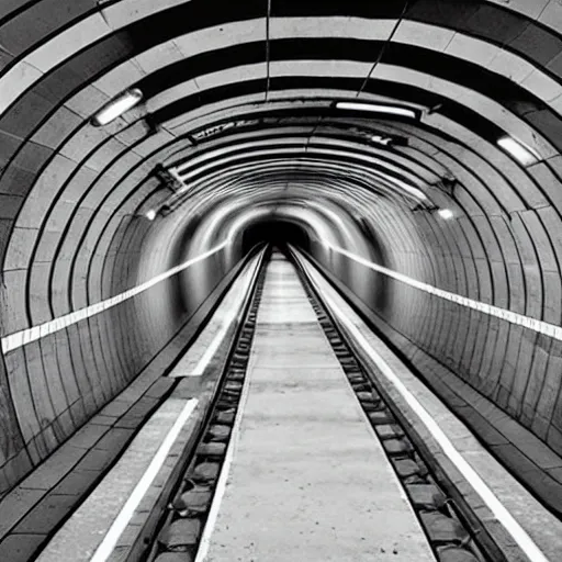 Image similar to a minimalist subway tunnel, james turrel,