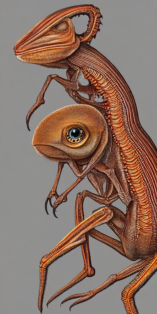 Image similar to correlophus ciliatus, ultra detailed, 8 k, intricate, encyclopedia illustration by 5 0 mm f 1. 8 macro