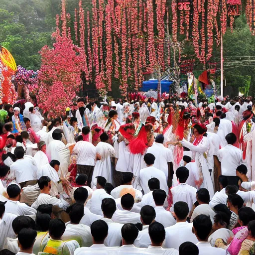 Prompt: Realistic photograph of losoong festival being celebrated