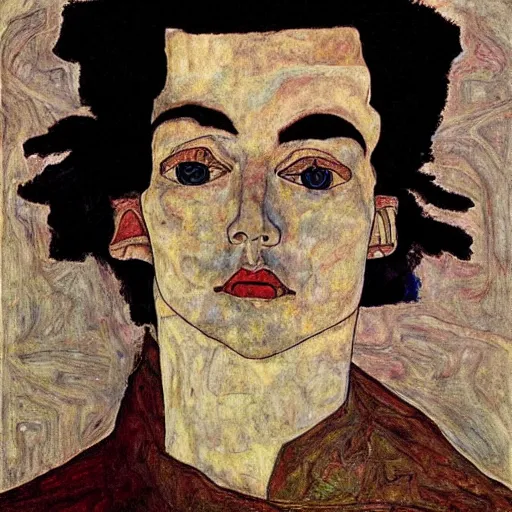 Image similar to a beautiful man portrait by egom schiele