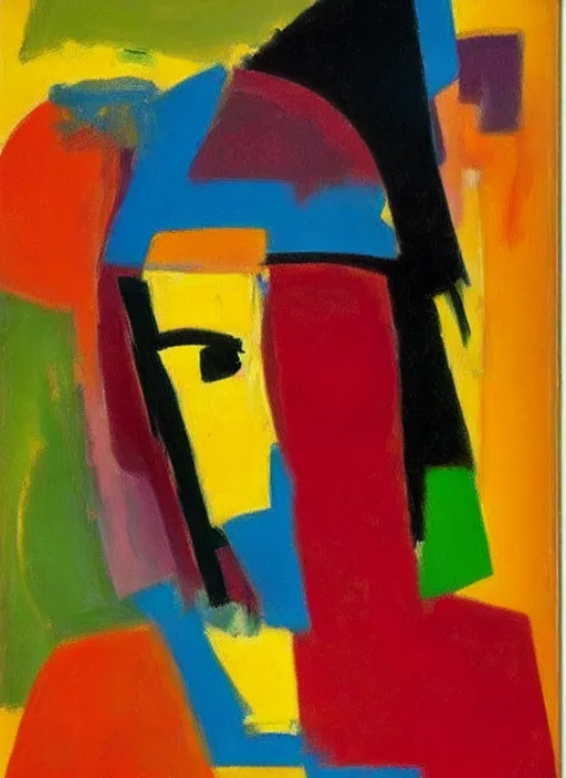 Image similar to expressive abstractionism, many hard strokes of oil on canvas, portrait of a girl, painting by willem de kooning,
