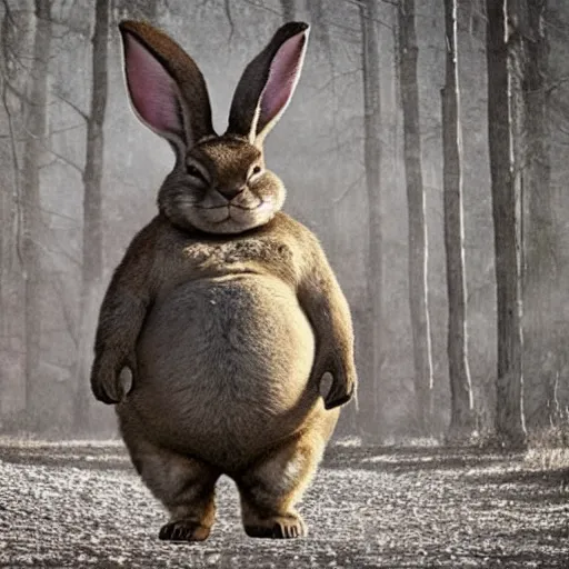 Prompt: A badass photo of the real life big chungus