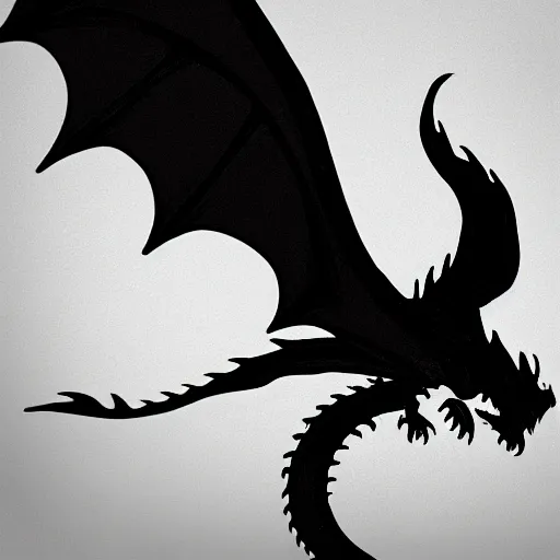 Image similar to “ a large black-scaled dragon flying and breathing fire downward”