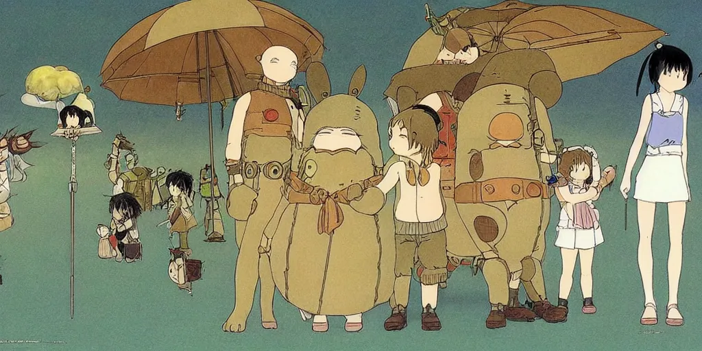 Prompt: derivative ideation of studio ghibli john bauer Pixar