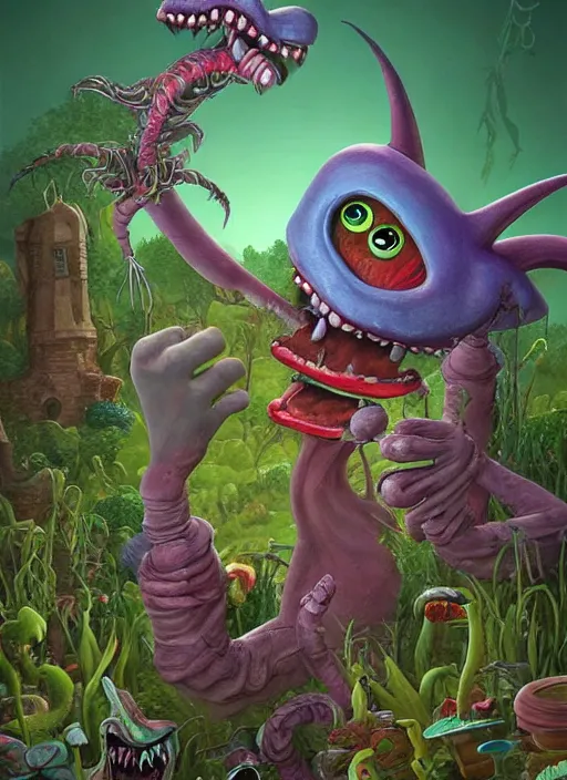 Prompt: an ultra fine detailed painting of an aaahh!!! real monsters gardener by james gurney, featured on zbrush central, sots art, behance hd, reimagined by industrial light and magic