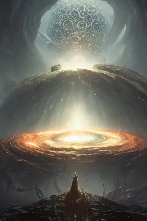 Image similar to azathoth at the center of the universe, huge, towering, gigantic, high octane, 8 k, digital art, magic the gathering, mtg, by greg rutkowski, trending on artstation