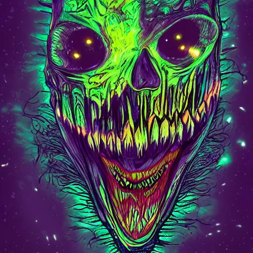 Image similar to nightmare stuff. cosmic terror digital art