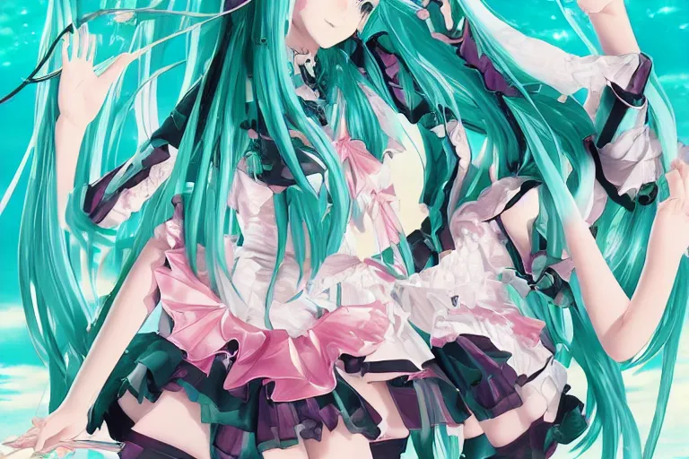 Prompt: fractal hatsune miku playing huniepop, romance novel cover, cookbook photo, in 1 9 9 5, y 2 k cybercore, industrial photography, still from a ridley scott movie
