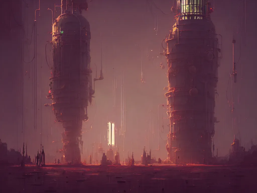 Image similar to creepy steampunk nuclear reactor, persons, by atey ghailan, ismail inceoglu, michal lisowski, artstation, volumetric light, high detail, reflection, ambient occlusion, perfect, dystopian, concept art, hdr, 4 k