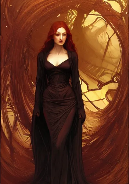 Prompt: sansa angeline jolie gessica chastain in dark, intricate, elegant, highly detailed, digital painting, artstation, concept art, smooth, sharp focus, illustration, art by artgerm and greg rutkowski and alphonse mucha and william - adolphe bouguereau