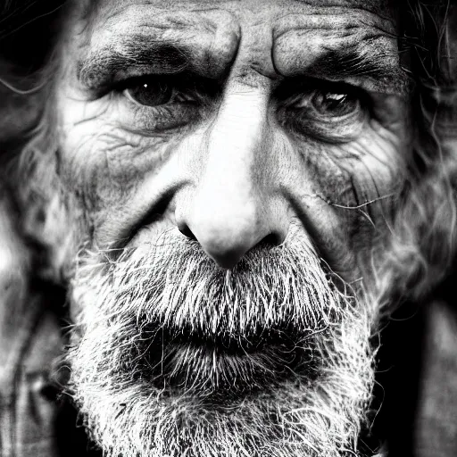 Image similar to portrait photography of homeless by annie leibovitz, perfect facial symmetry, dim volumetric cinematic lighting, 8 k, post - processing, extremely hyper - detailed, intricate, epic composition, masterpiece, stunning,