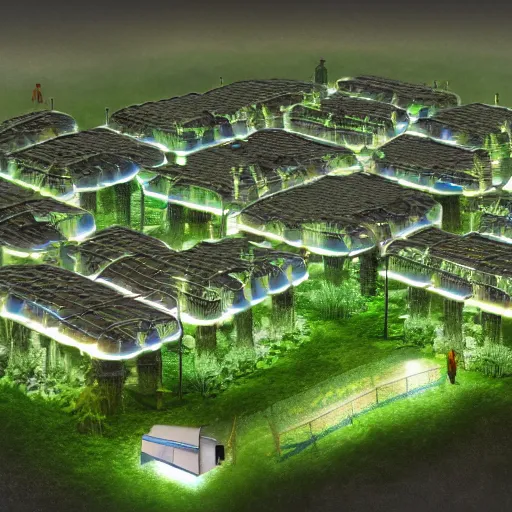 Image similar to eco - village solarpunk style