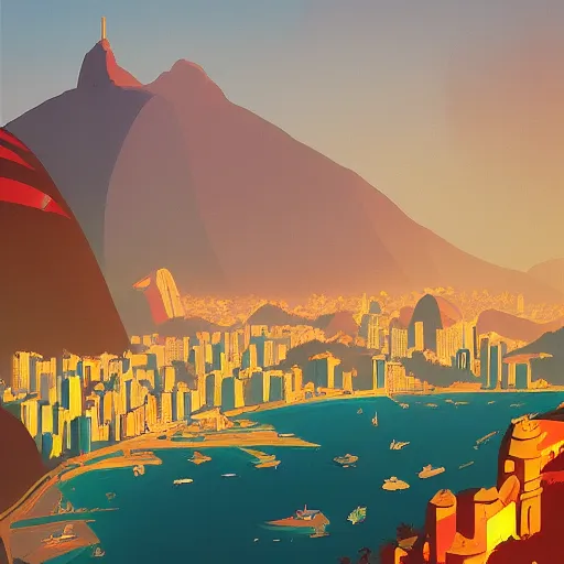 Prompt: rio de janeiro painted by atey ghailan