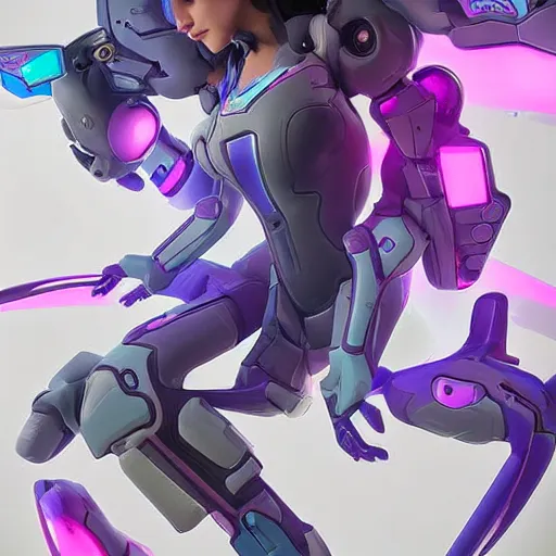 Prompt: D.Va from Overwatch taking a nap on top of her Meka, distorted biometric parametric animals in a void, highly realistic, photography ultrafine detail, chiaroscuro, private press, associated press photo, angelic photograph, masterpiece