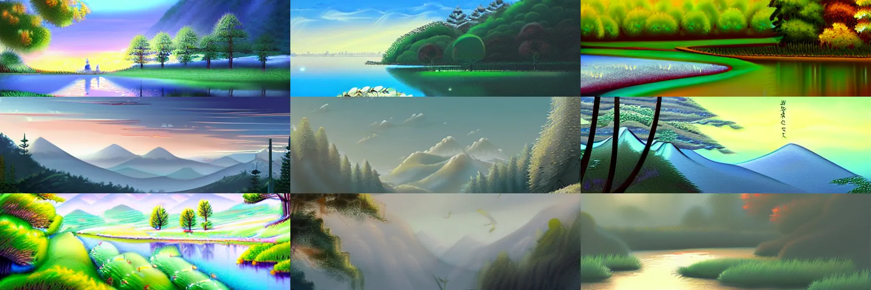 Prompt: beautiful serene landscape art by 伊吹五月