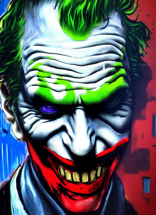 abstract portrait of the joker in gears of war, city | Stable Diffusion ...
