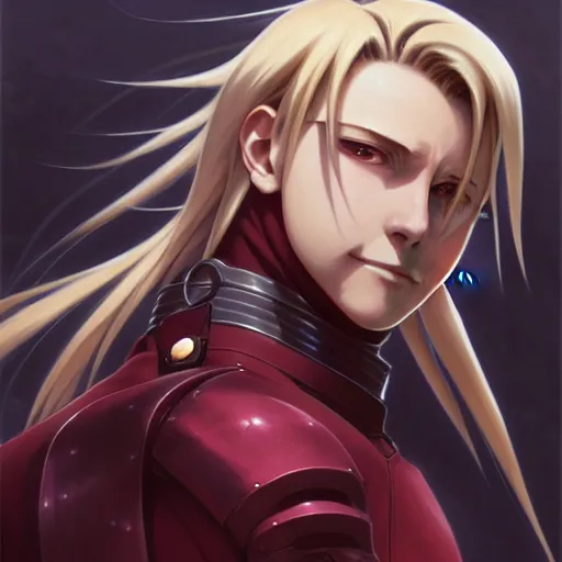 Prompt: Edward Elric from Fullmetal Alchemist, intricate, elegant, highly detailed, digital painting, artstation, concept art, matte, sharp focus, illustration, art by Artgerm and Greg Rutkowski and Alphonse Mucha