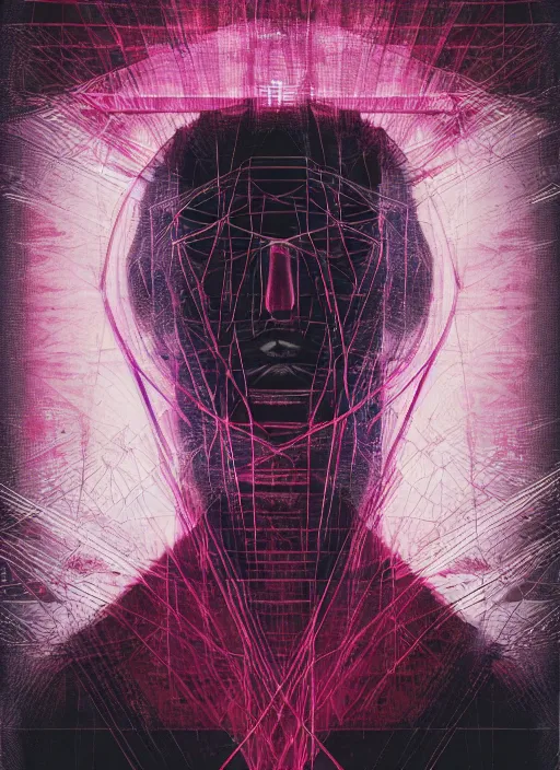 Prompt: dark design poster showing thus spoke zarathustra, black background with very subtle red and purple design elements, powerful, nekro, vito acconci, thin straight lines, dark, glitch art, neo vaporwave, gritty, layout frame, square, extremly detailed, trending on artstation