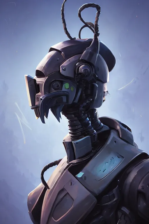 Image similar to epic mask helmet robot ninja portrait stylized as fornite style game design fanart by concept artist gervasio canda, behance hd by jesper ejsing, by rhads, makoto shinkai and lois van baarle, ilya kuvshinov, rossdraws global illumination radiating a glowing aura global illumination ray tracing hdr render in unreal engine 5