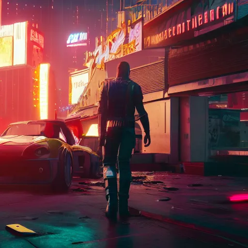 Image similar to tragedy in Cyberpunk 2077. CP2077. 3840 x 2160