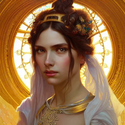 Image similar to perfectly-centered-Portrait of a Goddess, intricate, highly detailed, digital painting, artstation, concept art, smooth, sharp focus, illustration, Unreal Engine 5, 8K, art by artgerm and greg rutkowski and alphonse mucha