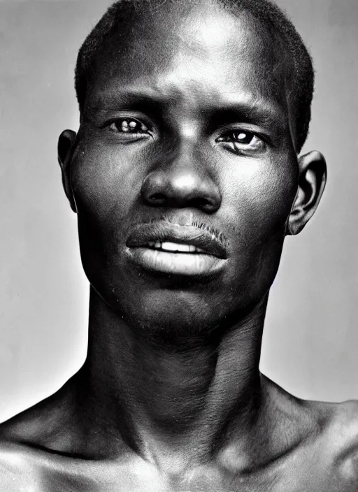 Prompt: a portrait of an african man by herb ritts