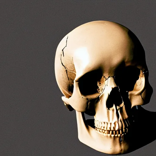 Image similar to human skull facing away