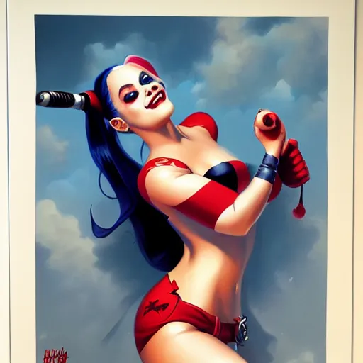 Image similar to harley quinn painted by luis ricardo falero