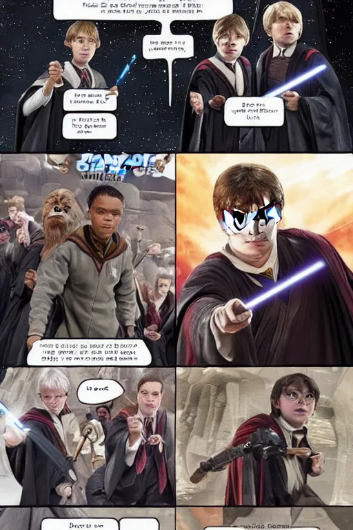 Image similar to Harry Potter in Star Wars