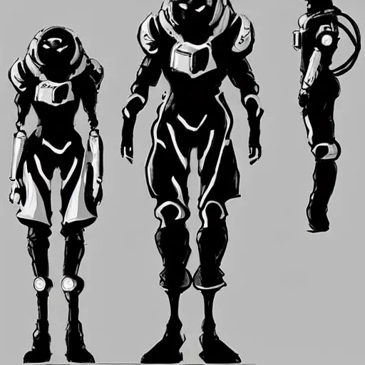 Prompt: character concept art, stylized art, space suit, sci - fi!!!!, mike mignola, trending on artstation