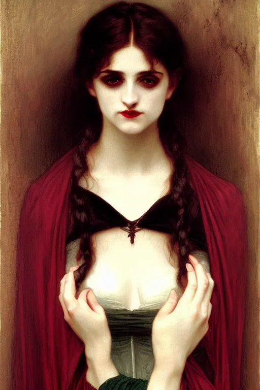 Image similar to victorian vampire, painting by rossetti bouguereau, detailed art, artstation