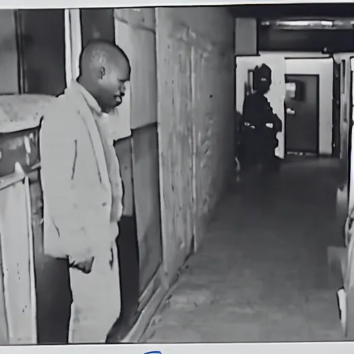 Image similar to cctv footage of an african - american male staring into the camera