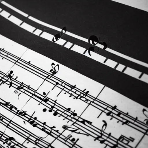 Image similar to closeup of sheet music for the most amazing piece of music ever composed, highly detailed, sharp focus